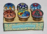 Jaipur Market Colorful Ceramic Drawer Pull Knobs In Box Floral Flowers Set Of 6. Fixed Price $20.00.