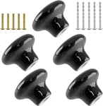 Qjaiune 5PCS Ceramic Cabinet - Black Round Drawer Knobs, Cute Kitchen &. Fixed Price $11.95.