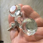 Clear Faceted Crystal Drawer Pulls Handle Diamond Cut 1.5" Glass Cabinet Knob. Fixed Price $6.95.