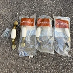 (4) Gatehouse Almond Porcelain & Brass Cabinet/drawer Pulls Brand New 3". Fixed Price $19.97.