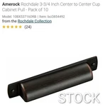 Amerock Rochdale Cup Pull, 3-3/4" 96MM, Oil Rubbed Bronze, BP53716ORB (10 Pack). Fixed Price $25.55.
