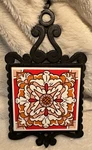 Vintage Midcentury Cast Iron Painted Tile Japan Trivet Wall Decor Boho Eclectic. Fixed Price $29.99.