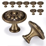 10 Pack Antique Brass Cabinet Knobs, Vintage Retro Drawer Solid Round .... Fixed Price $28.68.
