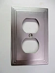 Amertac China 84D Stair Stepped Satin Nickel Switch Wall Box Plate Cover Deco. Fixed Price $8.90.