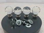 Lot Of 4 Vintage Crystal Glass Cabinet Knobs Drawer Pulls Faceted Round. Fixed Price $23.99.