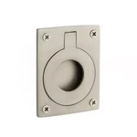 Signature Hardware Small Rectangular Brass Recessed Ring Pull Brushed Nickel. Fixed Price $9.99.