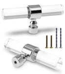 6 Pack Acrylic Cabinet Silver Drawers Knobs, Clear Single Hole Bar Ca.... Fixed Price $23.81.