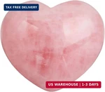 Rockcloud Healing Crystal Natural Rose Quartz Heart Love Carved Palm Worry Stone. Fixed Price $24.45.