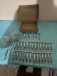Allen + Roth Spade Cabinet Drawer Pull Handles Nickel 76MM Lot Of 38 Screws. Fixed Price $45.00.
