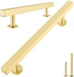 Qogrisun 5-PACK Solid Brass Cabinet Handles, Gold Square Bar Pulls 5". Fixed Price $19.99.