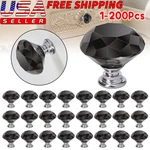 Crystal Glass Cabinet Knob Diamond Shape Drawer Cupboard Handle Pull 30MM Lot. Fixed Price $88.95.