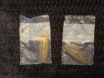 Set 2 Nos Amerock Burnished Brass Cabinet Knob Backplates 3-3/8" X 1" BP863-BB. Fixed Price $8.00.
