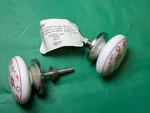 Lot Of 2 Darice White Ceramic Floral Drawer Knobs Pulls Hardware 30004465. Fixed Price $8.99.