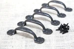 5 Small Drawer Pulls Window Antique Vintage Style Ornate Rustic Cast Iron Bath. Fixed Price $21.99.