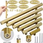 Gold Square Cabinet Handles Kitchen Bar Cupboard Drawer Door Knob Pulls Lot. Fixed Price $72.19.