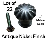 Baldwin 4980-151-BIN Melon Antique Nickel Finish Cabinet Knobs Nos ( 22 ). Fixed Price $169.99.