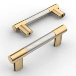 Amerdeco Brushed Nickel And Gold Knurled Cabinet Pulls 3 Hole Center 10 Pack. Fixed Price $29.99.