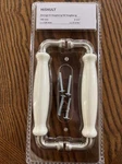 Ikea Hishult Cabinet Handle Porcelain White /brushed 1/2" 902.652.46 New 2-PK. Fixed Price $14.99.
