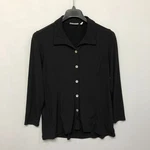 Susan Graver Women Button Shirt Top Blouse Size Medium Petite Black M192 -7. Fixed Price $16.99.