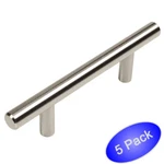 *5 Pack* Cosmas Cabinet Hardware Satin Nickel Euro Style Bar Pull #305-030SN. Fixed Price $8.53.