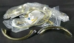 14X Golden Champagne Polished Chrome Cabinet Drawer Pull Semi Circle See Pic New. Fixed Price $9.59.