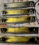 Antique 1914 Patent Dresser Drawer Pull Set (5) Bpc 2146 Brass Backplate Handles. Fixed Price $159.00.