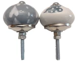 Indian Haat Bazaar Dresser Knobs For Drawers, Grey Ceramic Cabinet Pull 24PCS. Fixed Price $28.49.