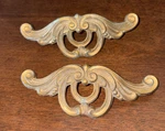 Vintage Antique Metal Drawer Pulls Set Of 2 French Provincial Rococo Style. Fixed Price $29.99.