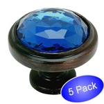 *5 Pack* Cosmas 5317ORB-BL Oil Rubbed Bronze & Blue Glass Round Cabinet Knob. Fixed Price $20.30.
