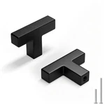 Goldenwarm 5 Pack Black Square Bar Single Hole Knobs Cabinet Pull Drawer Ha.... Fixed Price $17.18.
