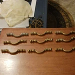 Metal Cabinet Bail Pull Antique Gold Traditional 3 Center X 9. Fixed Price $30.00.