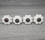 White Crackle Ceramic Pumpkin Cabinet Knobs Shabby Chic Drawer Pulls Lot Of 4. Fixed Price $24.99.