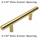 Set Of 4 Cosmas Cabinet Hardware Brushed Brass Euro Style Bar Pull #305-3.5BB. Fixed Price $14.00.