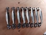 Vintage Nickel Plated Brass Cabinet Drawer Pulls Handles Art Deco Lot Of 8 Nos. Fixed Price $62.50.
