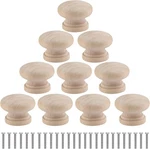 30 Pcs Round Wooden Cabinet Knobs 1-1/8" (28MM) Unfinished Pulls Mushroom. Fixed Price $15.30.