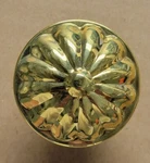 Nos Solid Brass 1.5" Heritage Round Knob With Escutcheon. Fixed Price $14.99.