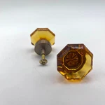 Vintage Amber Glass Cabinet/drawer Knobs Octagon Crystal Dresser Pulls. Fixed Price $8.95.