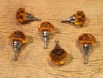 Large Amber Solid Crystal Drawer Knob Cabinet Door Pulls (set Of Six) HO14A. Fixed Price $45.00.