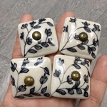 Pier 1 Cabinet Pull Ceramic Leaf Pattern Set Of 4. Fixed Price $22.99.