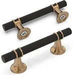 10 Pack 3 Inch Cabinet Pulls Knurled Matte Black And Champagne Bronze Kitchen.... Fixed Price $50.22.