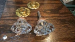Oval Crystal Door Knobs Aabco Rosettes & Spindle Cut Glass Set, Copper Brass. Fixed Price $39.00.