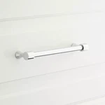 Signature Hardware Strasbourg 3.75" Brass Cabinet Pull Polished Chrome. Fixed Price $10.00.