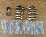Set Of 7 Vintage Brass Drawer Pulls Handles Mcm Half Moon 2''. Fixed Price $29.95.