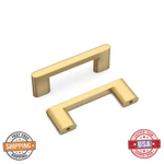 Homdiy 25X Matte Gold Cabinet Pulls 3" Hole Center Brushed Brass Kitchen Handle. Fixed Price $65.50.