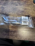 One Glenmore 5-1/16 Inch Bright Nickel Machined With Dull Lacquer Cabinet Pull. Fixed Price $7.50.
