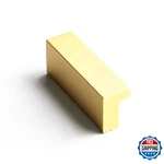 Goo-ki 12X Brushed Brass 1-1/4" Tilted Solid Drawer Handles Cabinet Pulls. Fixed Price $71.25.