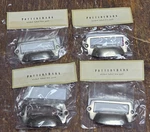 Lot Of Pottery Barn Label Pull Handles Cabinet Drawer Nickel 4" Satin Nip. Fixed Price $22.00.
