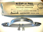 Vintage Nos Chrome Drawer Strap Pull Cabinet Handle Raised Face Amerock A-339-26. Fixed Price $14.00.