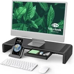 Adjustable Monitor Stand Riser With Drawer Phone Tablet Holder Black. Fixed Price $44.53.