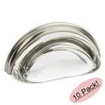 *10 Pack* Cosmas Satin Nickel With Clear Glass Cabinet Cup Pull #6585SN-C. Fixed Price $108.85.